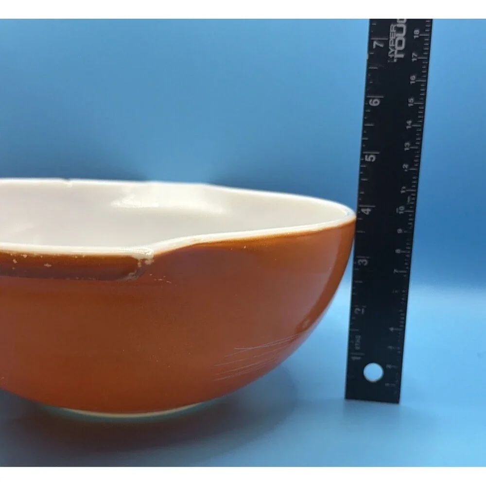 Vintage Pyrex Autumn Harvest Orange Wheat Cinderella Mixing Bowl 2.5 Qt 443